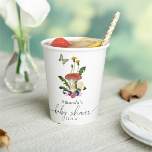 Mushrooms baby shower paper cups