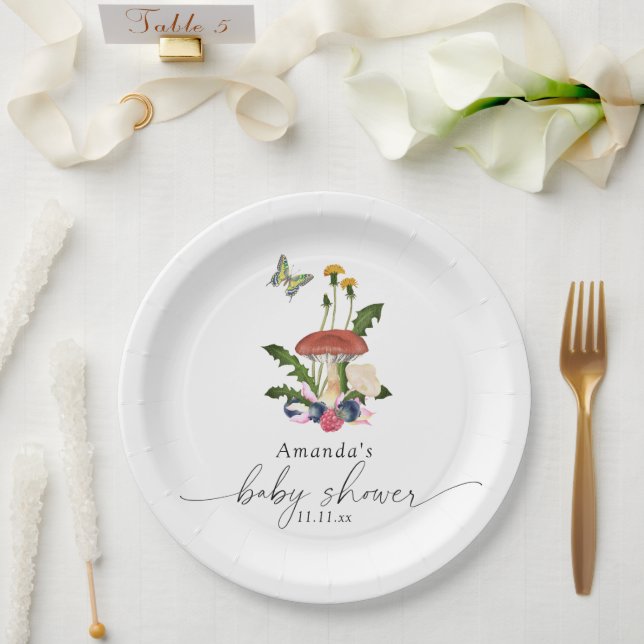 Mushrooms baby shower paper plates (Wedding)