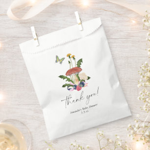 Mushrooms baby shower thank you favor bag