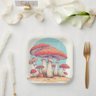 mushrooms Birthday or Shower Paper Plates