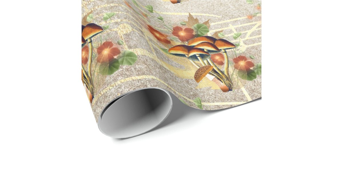 Mushroom Christmas Santa Wrapping Paper