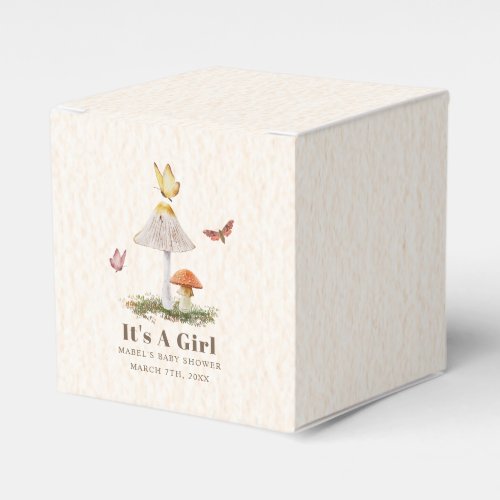 Mushrooms Butterflies Woodland Girl Baby Shower  Favor Boxes