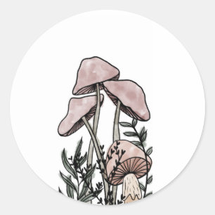 Mushrooms Classic Round Sticker