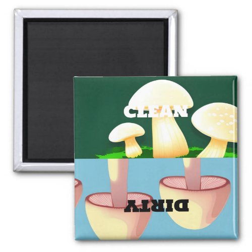 Mushrooms Dishwasher Magnet Clean Dirty