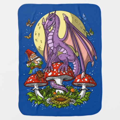 Mushrooms Dragon Baby Blanket