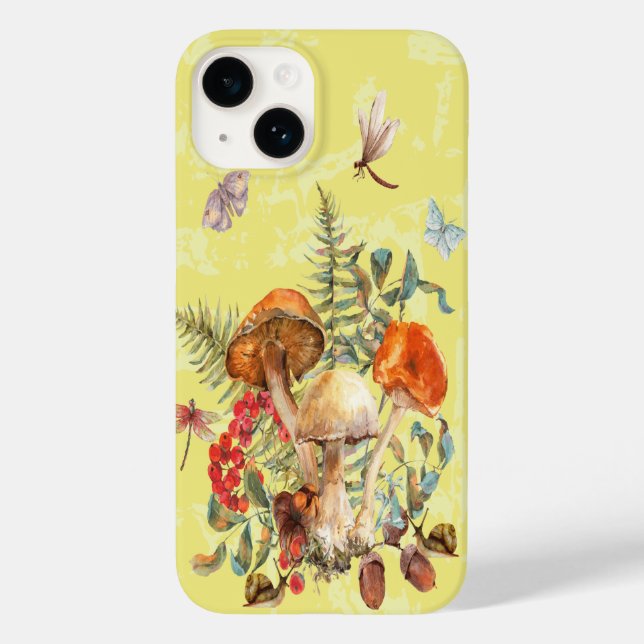 Mushrooms, Dragonflies, Moths & Snails Case-Mate iPhone Case (Back)