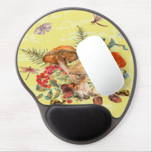 Mushrooms, Dragonflies, Moths & Snails Gel Mouse Pad