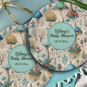 Mushrooms Fairyland Baby Shower  Paper Plates