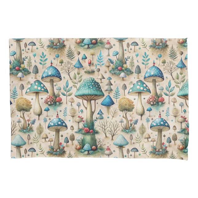 Mushrooms Fairyland Kids Pillow Case (Front)