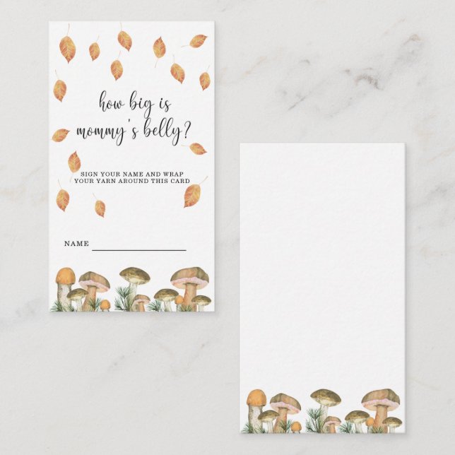 Mushrooms flora - how big is mommy's belly  enclosure card (Front/Back)