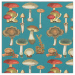 Mushrooms Fungi Plant Botanical Garden collage art Fabric
