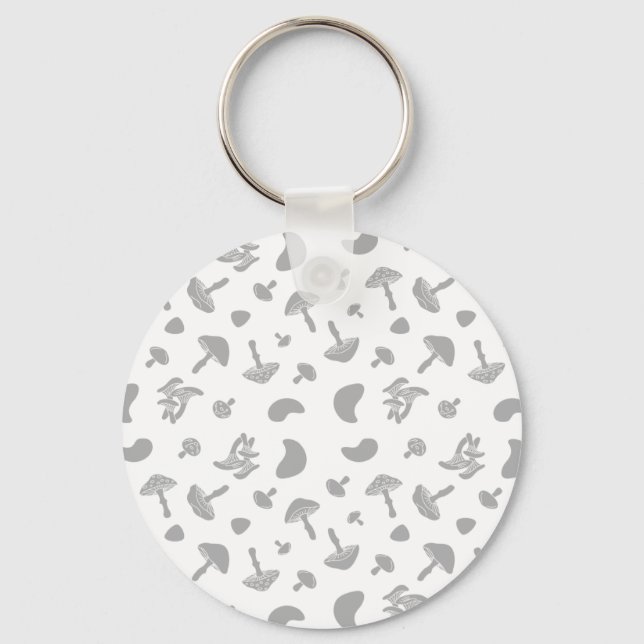Mushrooms Gray Keychain (Front)