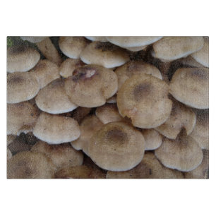 Mushrooms growing in a cluster original photo art cutting board