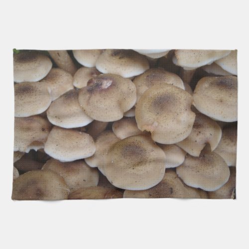 Mushrooms growing in a cluster original photo art towel