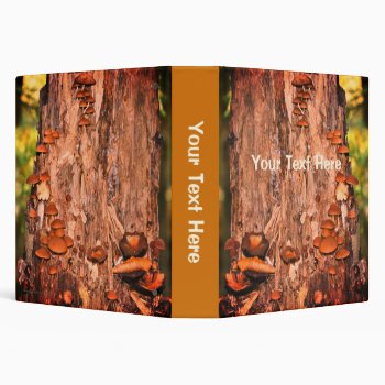 Mushrooms Growing On Tree Nature Personalized 3 Ring Binder by SmilinEyesTreasures at Zazzle
