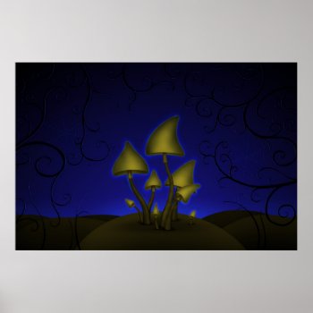 Mushrooms (halloween Night) Poster by vladstudio at Zazzle