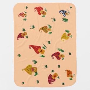 Mushrooms Houses Baby Blanket