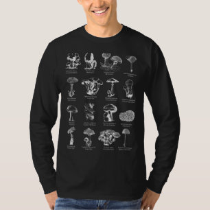 Mushrooms Identification Chart Vintage Mushroom Co T-Shirt