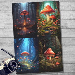 Mushrooms in Forest Collage 1 Decoupage Paper