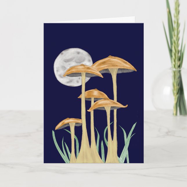 Mushrooms In Moonlight Card (Front)