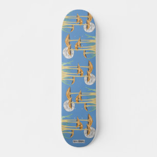 Mushrooms In Moonlight Cut-Out Skateboard