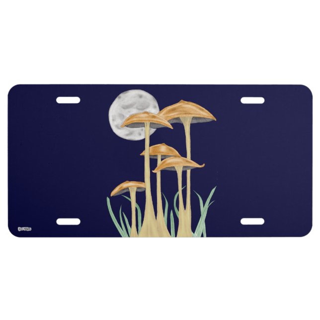 Mushrooms In Moonlight License Plate (Front)
