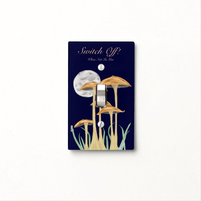 Mushrooms In Moonlight Light Switch Cover (In Situ)