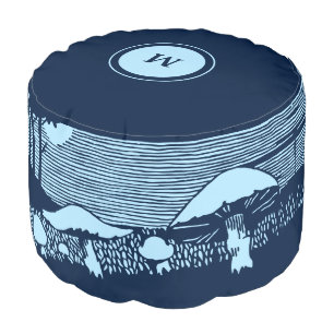 Mushrooms In Moonlight Pouf