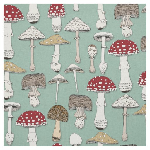 mushrooms jade fabric