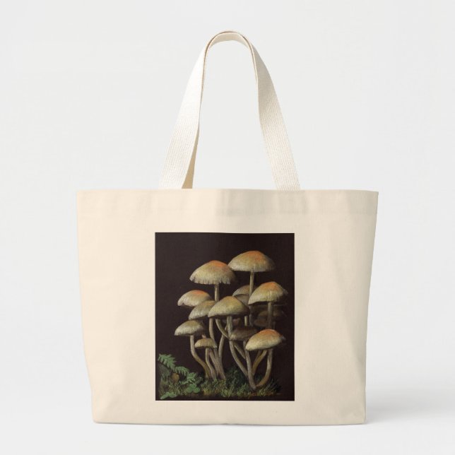 Mushrooms Large Tote Bag (Front)