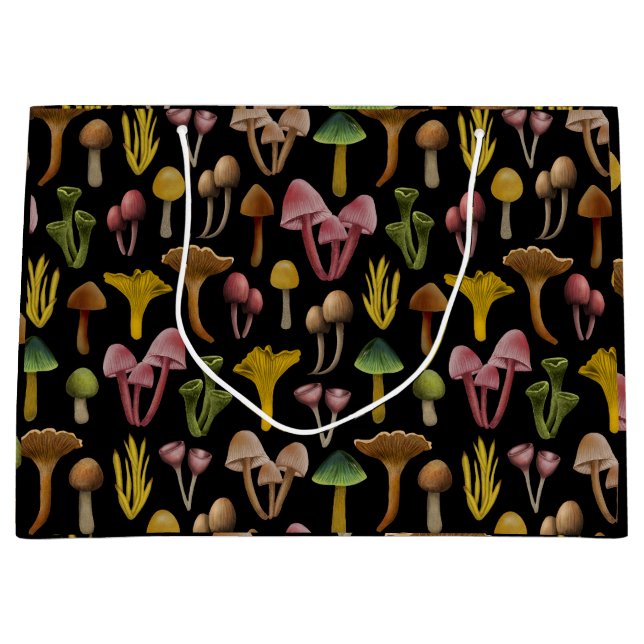 Mushrooms, Lichen & Colorful Fungi Large Gift Bag (Front)