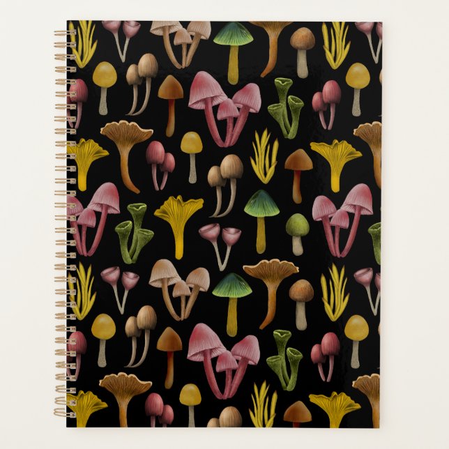 Mushrooms, Lichen & Colorful Fungi Planner (Front)
