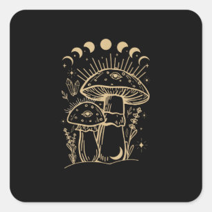 Mushrooms & Minimalism Cottage Aesthetic Goblinco Square Sticker