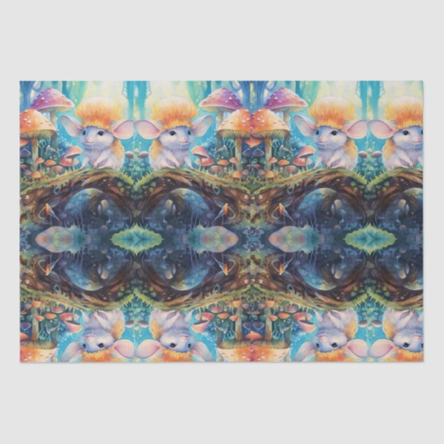 Mushrooms Mouse Mystic Forest Decoupage Tissue Paper (Front)
