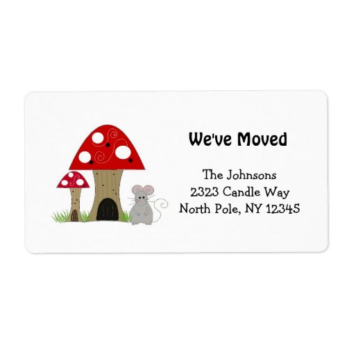 Mushrooms New Home Address Label