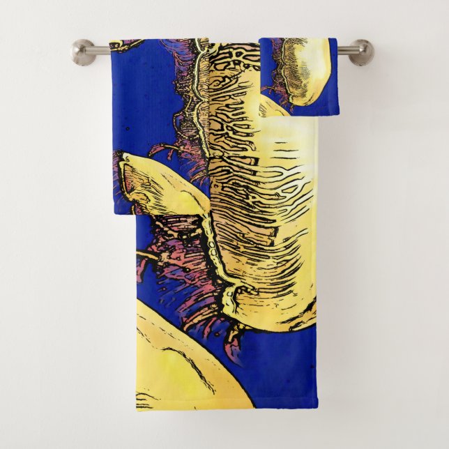 Mushrooms of the Sea - Jellyfish Bath Towel Set (Insitu)