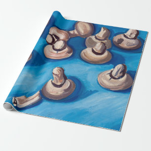 Mushrooms on a Blue Background, 1929 by Hartley Wrapping Paper