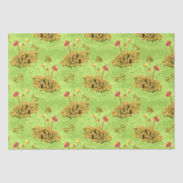 Mushrooms on a moss Decoupage Art Tissue Paper (Front)
