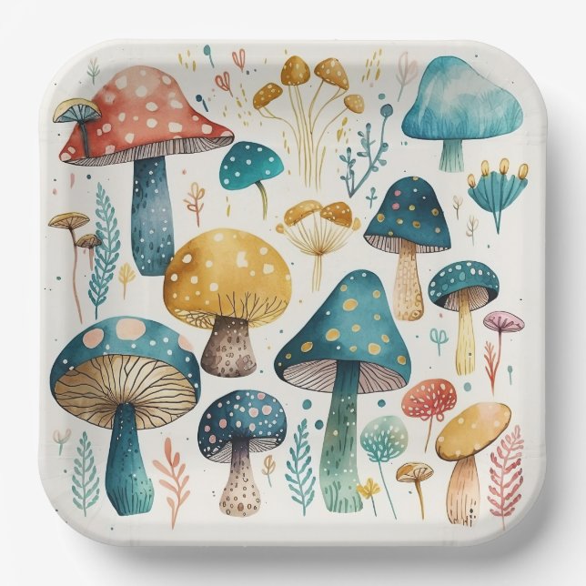 Mushrooms  paper plates (Front)