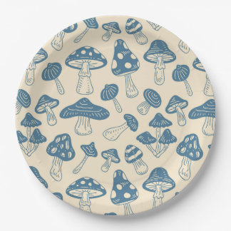 Mushrooms paper plates