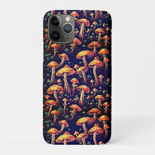 Mushrooms Pattern iPhone 11 Pro Case