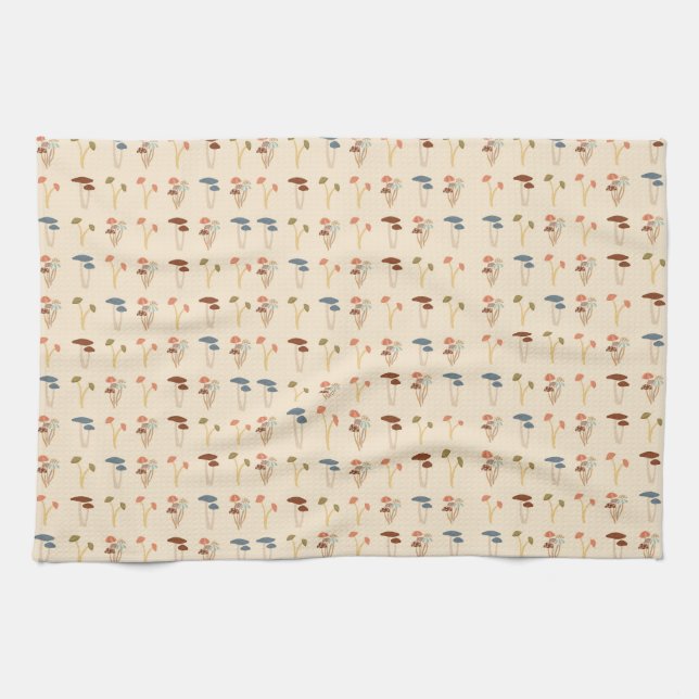 Mushrooms Pattern Kitchen Towel (Horizontal)