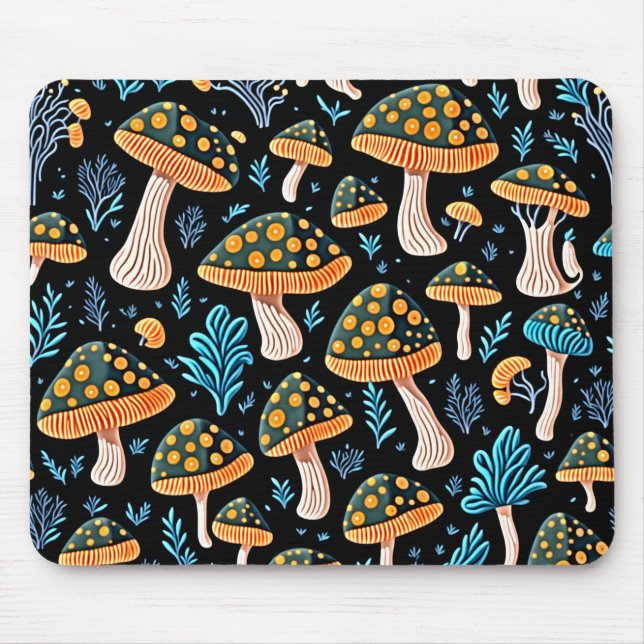 Mushrooms Pattern Mouse Pad (Front)