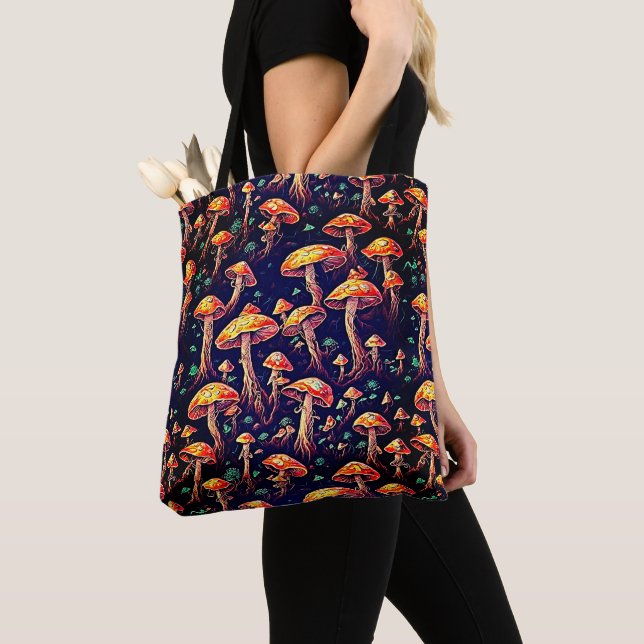 Mushrooms Pattern Tote Bag (Close Up)