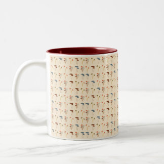 Mushrooms Pattern Two-Tone Coffee Mug