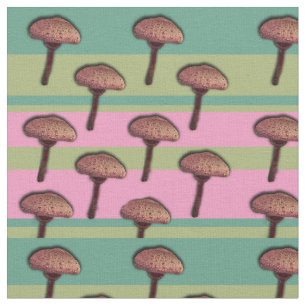 Mushrooms Photo Custom Combed Cotton Fabric