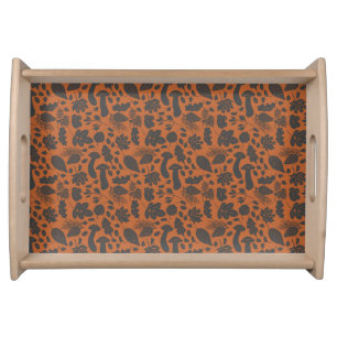 Mushrooms, Pine Cones & Leaves Serving Tray