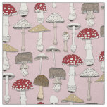 mushrooms pink fabric