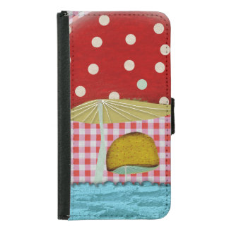 Mushrooms 🍄 red polka dots white samsung galaxy s5 wallet case