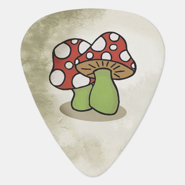 Mushrooms Retro Guitar Pick Plectrum (Front)